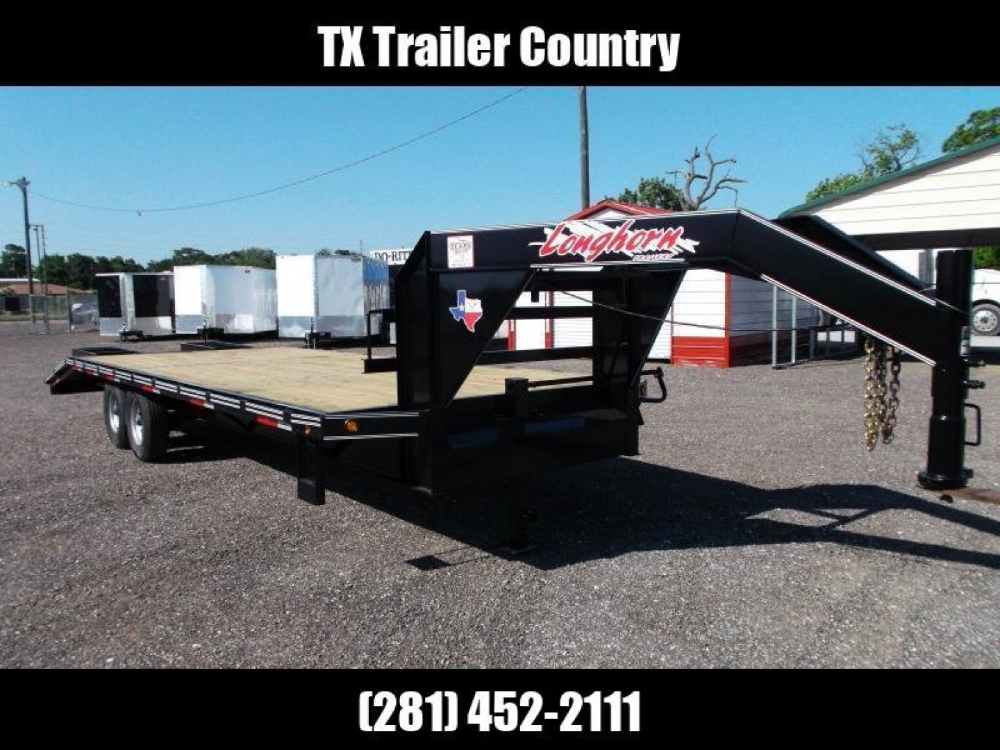 New 2024 LONGHORN TRAILERS 102"x25' 14K Gooseneck / Flat Deck / Deckover / Equipment Trailer / 7K Axles / 5ft Dovetail and 5ft Flip Over Equipment Ramps