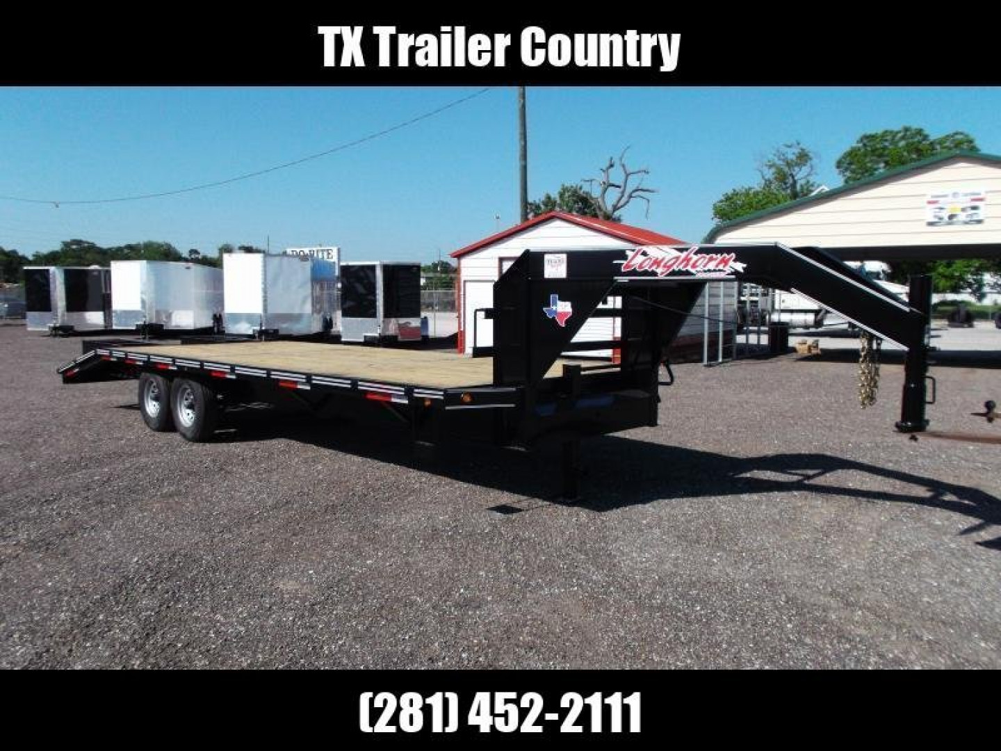 New 2024 LONGHORN TRAILERS 102"x25' 14K Gooseneck / Flat Deck / Deckover / Equipment Trailer / 7K Axles / 5ft Dovetail and 5ft Flip Over Equipment Ramps