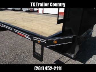New 2024 LONGHORN TRAILERS 102"x25' 14K Gooseneck / Flat Deck / Deckover / Equipment Trailer / 7K Axles / 5ft Dovetail and 5ft Flip Over Equipment Ramps