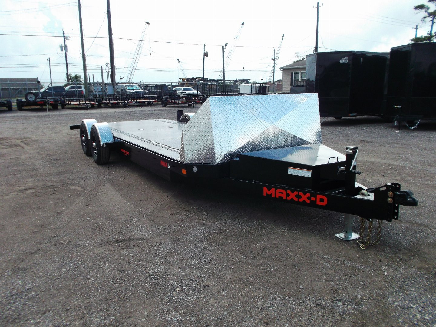 New 2025 MAXXD 24ft A6X Drop N Load 10K Car Hauler / Racing Trailer / Black Powder Coated / 30" ATP Rock Guard / Mag Wheels / Winch Plate / E-Track / 6 In-Floor LED Lights