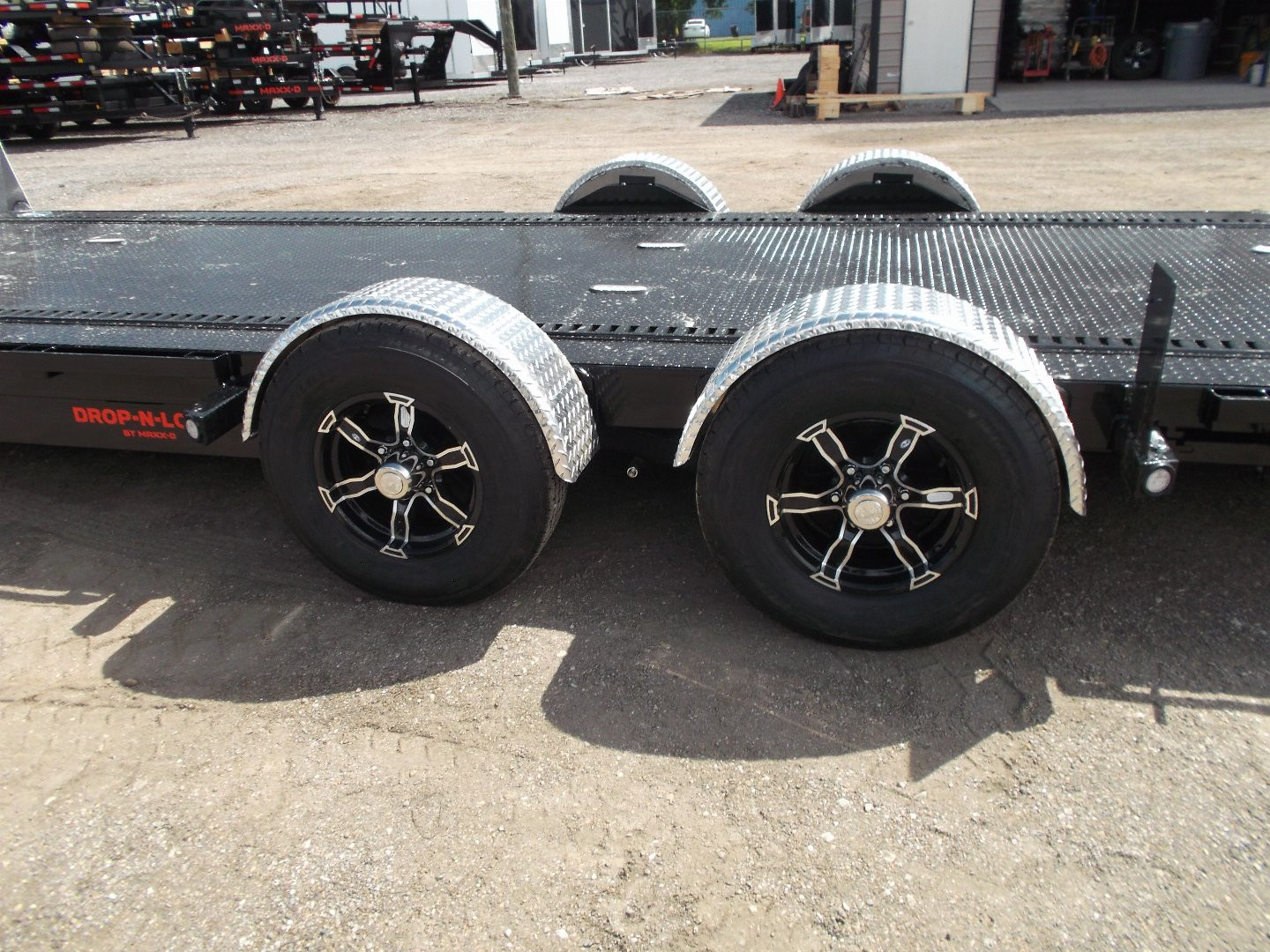New 2025 MAXXD 24ft A6X Drop N Load 10K Car Hauler / Racing Trailer / Black Powder Coated / 30" ATP Rock Guard / Mag Wheels / Winch Plate / E-Track / 6 In-Floor LED Lights