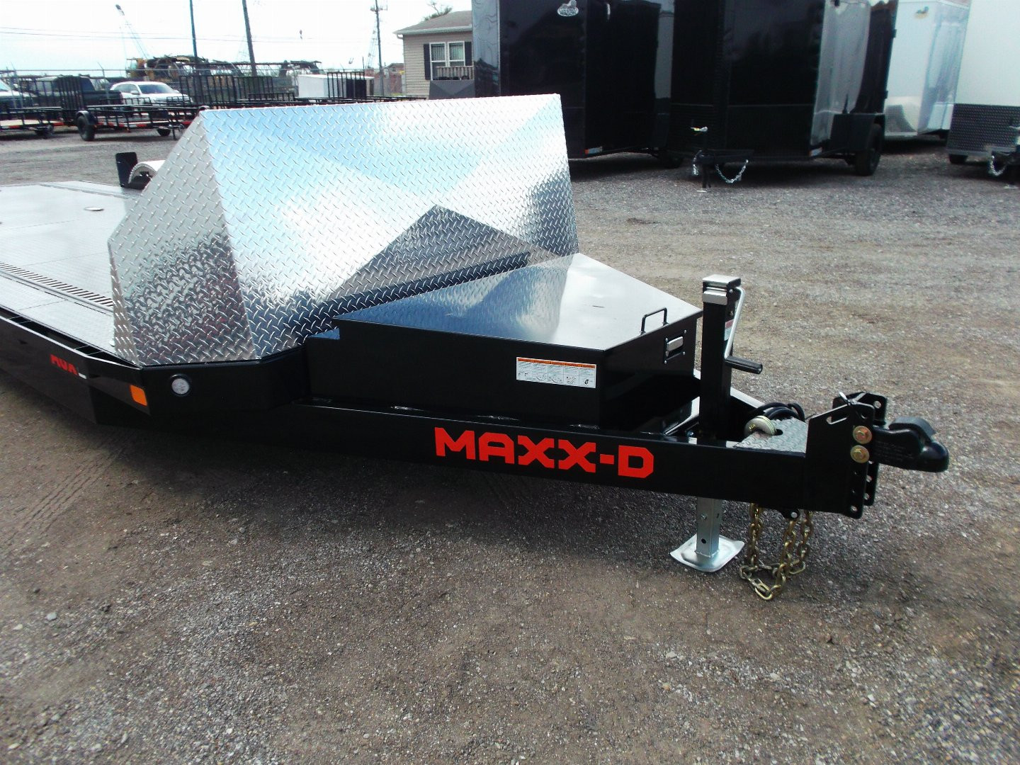 New 2025 MAXXD 24ft A6X Drop N Load 10K Car Hauler / Racing Trailer / Black Powder Coated / 30" ATP Rock Guard / Mag Wheels / Winch Plate / E-Track / 6 In-Floor LED Lights