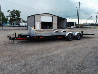 New 2025 MAXXD 24ft A6X Drop N Load 10K Car Hauler / Racing Trailer / Black Powder Coated / 30" ATP Rock Guard / Mag Wheels / Winch Plate / E-Track / 6 In-Floor LED Lights
