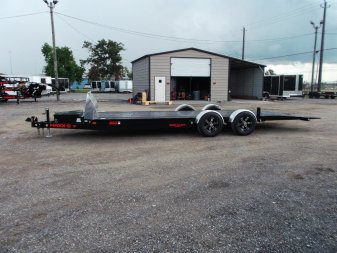 New 2025 MAXXD 24ft A6X Drop N Load 10K Car Hauler / Racing Trailer / Black Powder Coated / 30" ATP Rock Guard / Mag Wheels / Winch Plate / E-Track / 6 In-Floor LED Lights