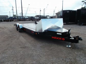 New 2025 MAXXD 24ft A6X Drop N Load 10K Car Hauler / Racing Trailer / Black Powder Coated / 30" ATP Rock Guard / Mag Wheels / Winch Plate / E-Track / 6 In-Floor LED Lights