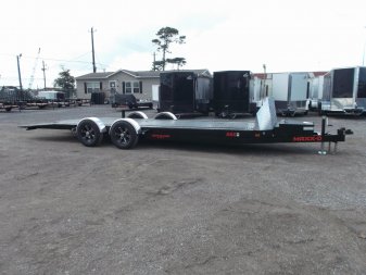 New 2025 MAXXD 24ft A6X Drop N Load 10K Car Hauler / Racing Trailer / Black Powder Coated / 30" ATP Rock Guard / Mag Wheels / Winch Plate / E-Track / 6 In-Floor LED Lights