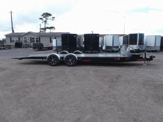 New 2025 MAXXD 24ft A6X Drop N Load 10K Car Hauler / Racing Trailer / Black Powder Coated / 30" ATP Rock Guard / Mag Wheels / Winch Plate / E-Track / 6 In-Floor LED Lights