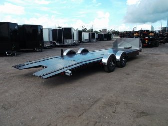 New 2025 MAXXD 24ft A6X Drop N Load 10K Car Hauler / Racing Trailer / Black Powder Coated / 30" ATP Rock Guard / Mag Wheels / Winch Plate / E-Track / 6 In-Floor LED Lights