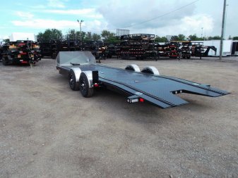 New 2025 MAXXD 24ft A6X Drop N Load 10K Car Hauler / Racing Trailer / Black Powder Coated / 30" ATP Rock Guard / Mag Wheels / Winch Plate / E-Track / 6 In-Floor LED Lights