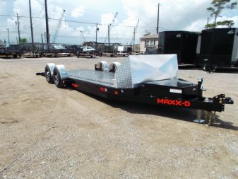 New 2025 MAXXD 24ft A6X Drop N Load 10K Car Hauler / Racing Trailer / Black Powder Coated / 30" ATP Rock Guard / Mag Wheels / Winch Plate / E-Track / 6 In-Floor LED Lights