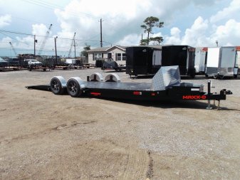 New 2025 MAXXD 24ft A6X Drop N Load 10K Car Hauler / Racing Trailer / Black Powder Coated / 30" ATP Rock Guard / Mag Wheels / Winch Plate / E-Track / 6 In-Floor LED Lights