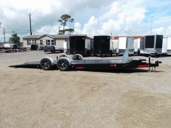 New 2025 MAXXD 24ft A6X Drop N Load 10K Car Hauler / Racing Trailer / Black Powder Coated / 30" ATP Rock Guard / Mag Wheels / Winch Plate / E-Track / 6 In-Floor LED Lights