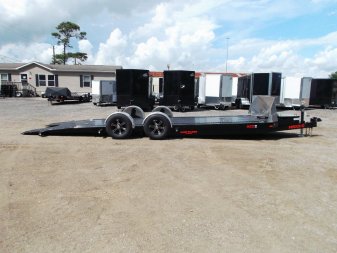 New 2025 MAXXD 24ft A6X Drop N Load 10K Car Hauler / Racing Trailer / Black Powder Coated / 30" ATP Rock Guard / Mag Wheels / Winch Plate / E-Track / 6 In-Floor LED Lights