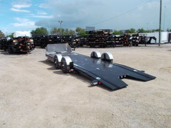 New 2025 MAXXD 24ft A6X Drop N Load 10K Car Hauler / Racing Trailer / Black Powder Coated / 30" ATP Rock Guard / Mag Wheels / Winch Plate / E-Track / 6 In-Floor LED Lights
