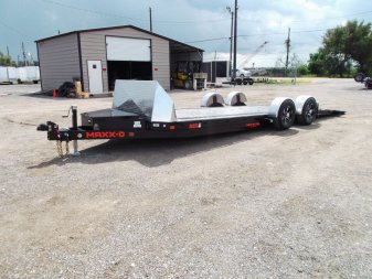 New 2025 MAXXD 24ft A6X Drop N Load 10K Car Hauler / Racing Trailer / Black Powder Coated / 30" ATP Rock Guard / Mag Wheels / Winch Plate / E-Track / 6 In-Floor LED Lights