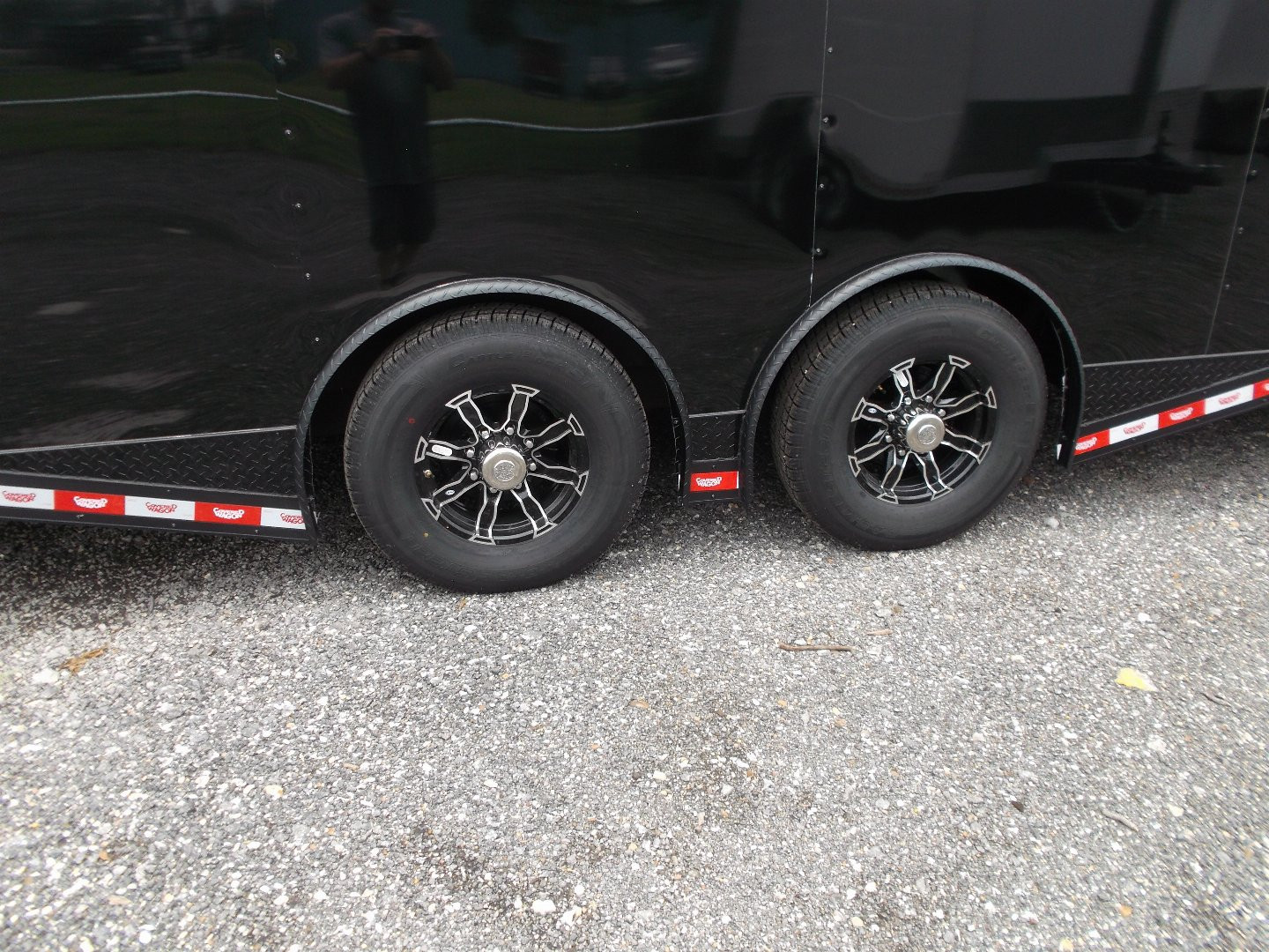 New 2025 COVERED WAGON TRAILERS 8.5x28 Race Trailer / Cargo Trailer / XXL Package / 7'6" Interior Height / Split 7000# Torsion Axles / Heavy Duty Extra Wide Ramp / .080 Black Poly Core / Black Out Package