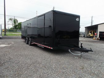 New 2025 COVERED WAGON TRAILERS 8.5x28 Race Trailer / Cargo Trailer / XXL Package / 7'6" Interior Height / Split 7000# Torsion Axles / Heavy Duty Extra Wide Ramp / .080 Black Poly Core / Black Out Package