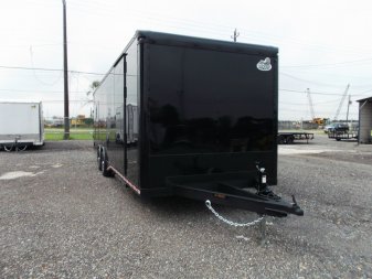 New 2025 COVERED WAGON TRAILERS 8.5x28 Race Trailer / Cargo Trailer / XXL Package / 7'6" Interior Height / Split 7000# Torsion Axles / Heavy Duty Extra Wide Ramp / .080 Black Poly Core / Black Out Package