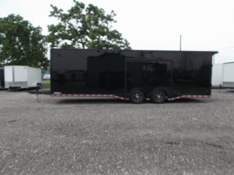 New 2025 COVERED WAGON TRAILERS 8.5x28 Race Trailer / Cargo Trailer / XXL Package / 7'6" Interior Height / Split 7000# Torsion Axles / Heavy Duty Extra Wide Ramp / .080 Black Poly Core / Black Out Package