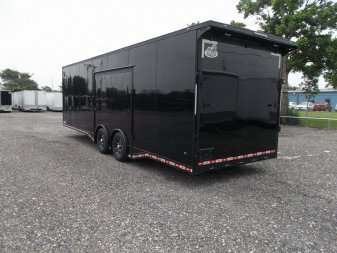 New 2025 COVERED WAGON TRAILERS 8.5x28 Race Trailer / Cargo Trailer / XXL Package / 7'6" Interior Height / Split 7000# Torsion Axles / Heavy Duty Extra Wide Ramp / .080 Black Poly Core / Black Out Package