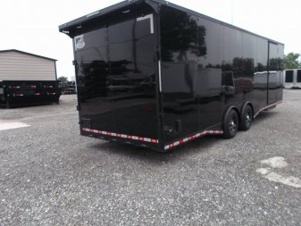 New 2025 COVERED WAGON TRAILERS 8.5x28 Race Trailer / Cargo Trailer / XXL Package / 7'6" Interior Height / Split 7000# Torsion Axles / Heavy Duty Extra Wide Ramp / .080 Black Poly Core / Black Out Package