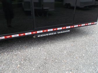 New 2025 COVERED WAGON TRAILERS 8.5x28 Race Trailer / Cargo Trailer / XXL Package / 7'6" Interior Height / Split 7000# Torsion Axles / Heavy Duty Extra Wide Ramp / .080 Black Poly Core / Black Out Package