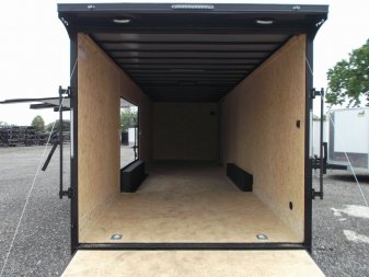 New 2025 COVERED WAGON TRAILERS 8.5x28 Race Trailer / Cargo Trailer / XXL Package / 7'6" Interior Height / Split 7000# Torsion Axles / Heavy Duty Extra Wide Ramp / .080 Black Poly Core / Black Out Package