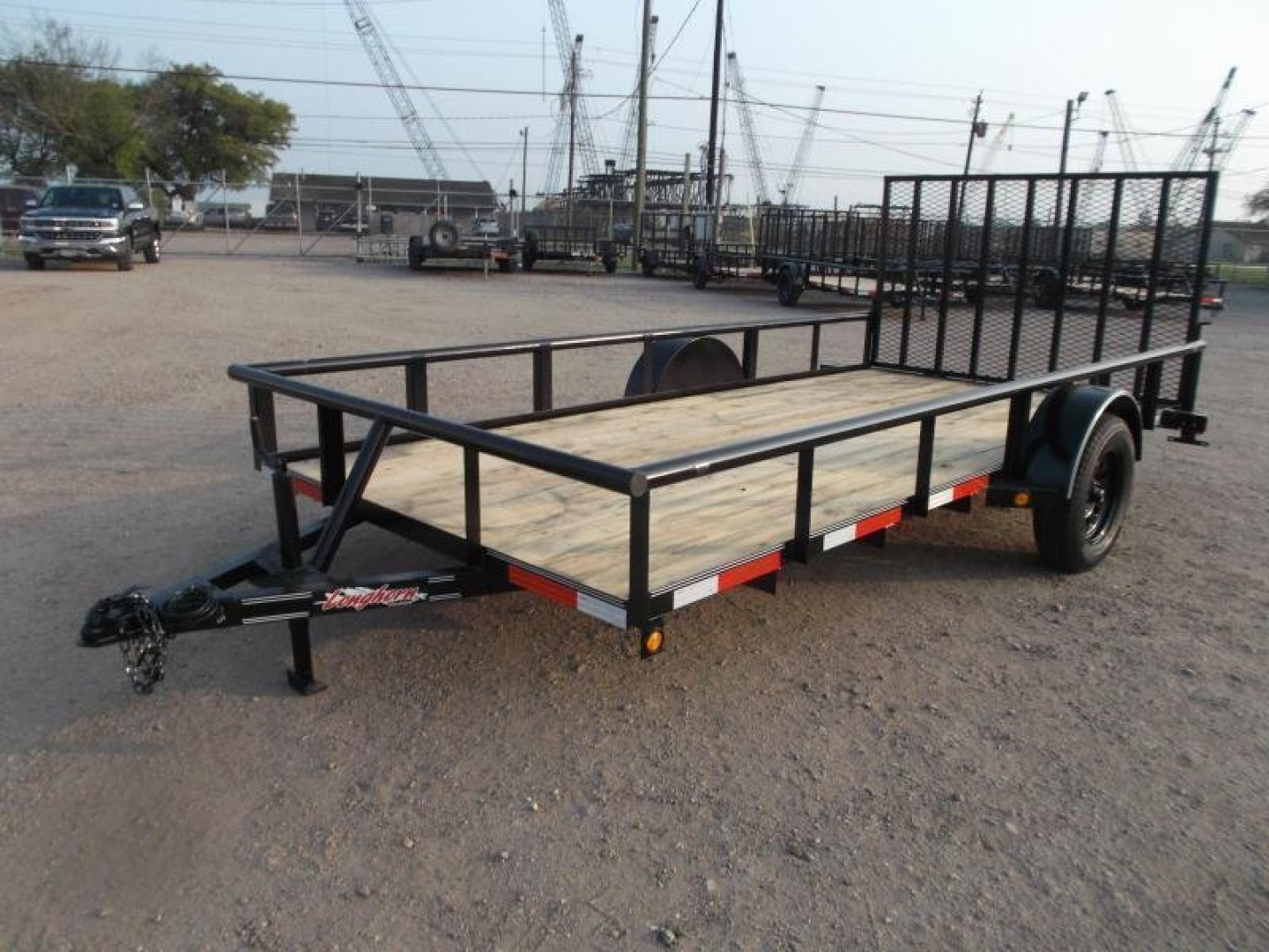 New 2024 Longhorn Trailers 77x14 Single Axle Utility Trailer / Pipetop / 4ft Heavy Duty Ramp Gate