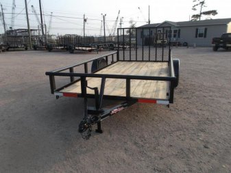 New 2024 Longhorn Trailers 77x14 Single Axle Utility Trailer / Pipetop / 4ft Heavy Duty Ramp Gate