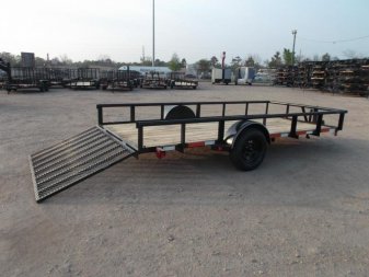 New 2024 Longhorn Trailers 77x14 Single Axle Utility Trailer / Pipetop / 4ft Heavy Duty Ramp Gate