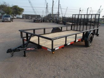 New 2024 Longhorn Trailers 77x14 Single Axle Utility Trailer / Pipetop / 4ft Heavy Duty Ramp Gate