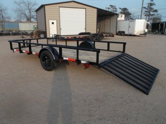 New 2024 Longhorn Trailers 77x14 Single Axle Utility Trailer / Pipetop / 4ft Heavy Duty Ramp Gate