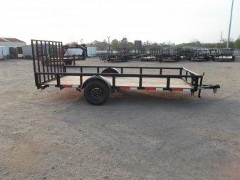 New 2024 Longhorn Trailers 77x14 Single Axle Utility Trailer / Pipetop / 4ft Heavy Duty Ramp Gate