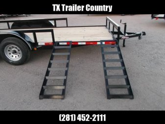 New 2024 LONGHORN TRAILERS 83x16 Utility Trailer / ATV Trailer / Side by Side Trailer / 4ft Rear Ramp Gate / 5ft Side Load Ramps