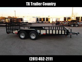 New 2024 LONGHORN TRAILERS 83x16 Utility Trailer / ATV Trailer / Side by Side Trailer / 4ft Rear Ramp Gate / 5ft Side Load Ramps