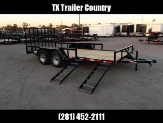 New 2024 LONGHORN TRAILERS 83x16 Utility Trailer / ATV Trailer / Side by Side Trailer / 4ft Rear Ramp Gate / 5ft Side Load Ramps