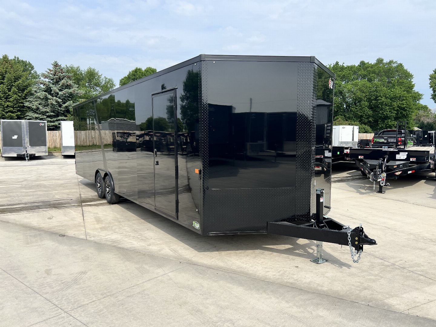 New NEW 2026 AERO 8.5x28 +2’V, 7’ TALL, WHITE Interior, BLACKOUT  EDITION - QUALITY Enclosed Rear Ramp Car Hauler Cargo Trailer