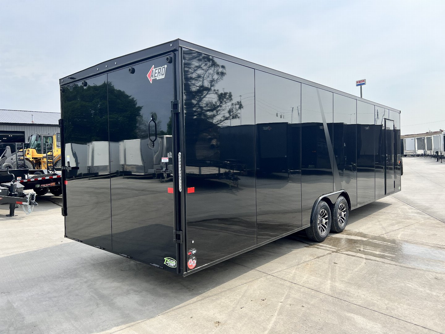 New NEW 2026 AERO 8.5x28 +2’V, 7’ TALL, WHITE Interior, BLACKOUT  EDITION - QUALITY Enclosed Rear Ramp Car Hauler Cargo Trailer
