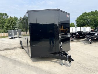 New NEW 2026 AERO 8.5x28 +2’V, 7’ TALL, WHITE Interior, BLACKOUT  EDITION - QUALITY Enclosed Rear Ramp Car Hauler Cargo Trailer