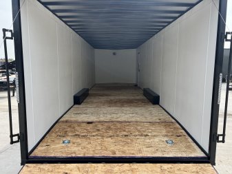New NEW 2026 AERO 8.5x28 +2’V, 7’ TALL, WHITE Interior, BLACKOUT  EDITION - QUALITY Enclosed Rear Ramp Car Hauler Cargo Trailer