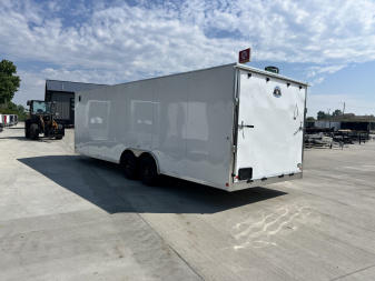 New 2026 Bighorn R&M 8.5x24 + 2’V Nose Rear Ramp Enclosed Cargo Trailer Car Hauler
