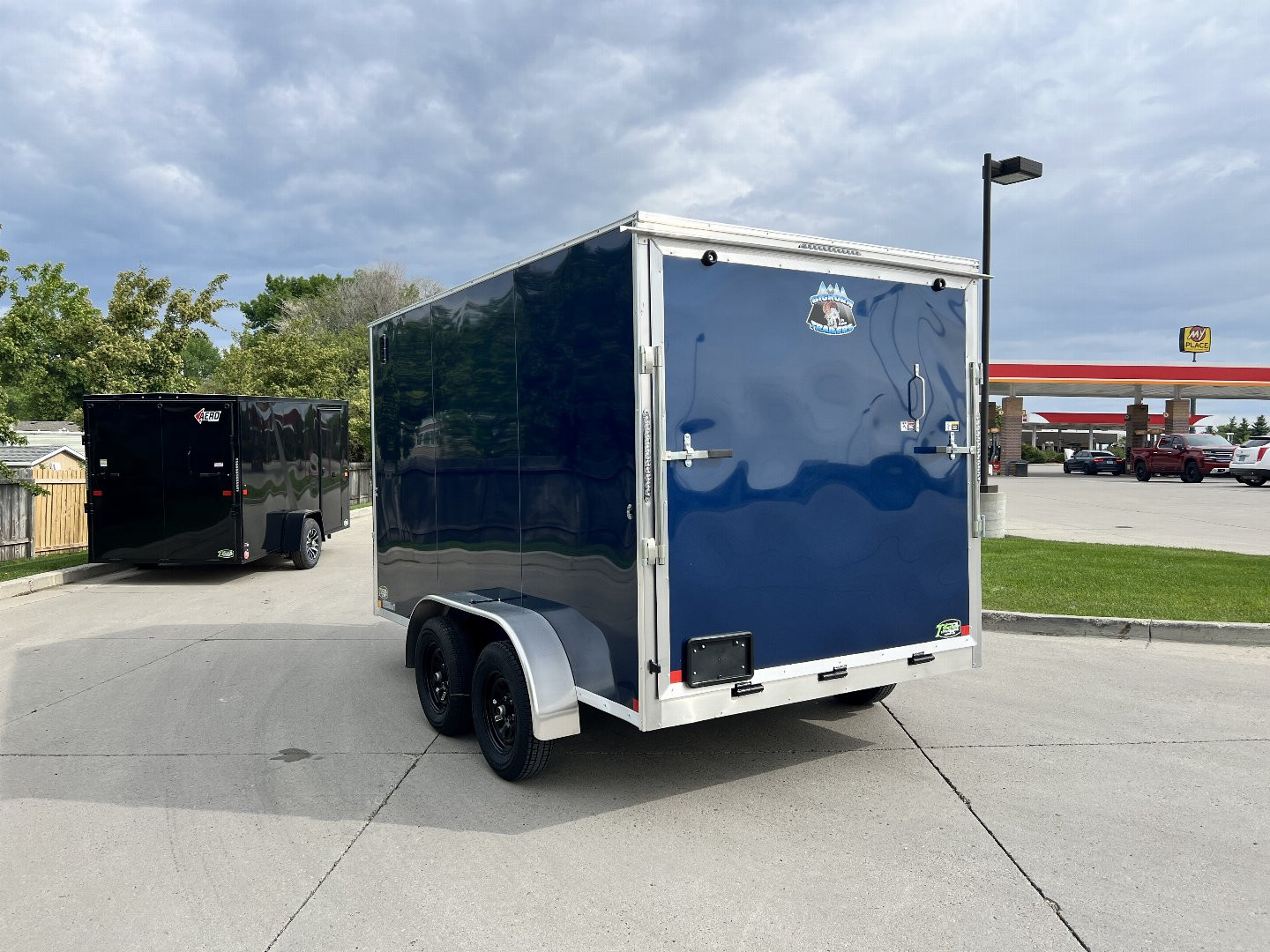 New 2026  Bighorn R&M 7x12+2’V Rear Ramp Enclosed Cargo Trailer TTrailersND.com