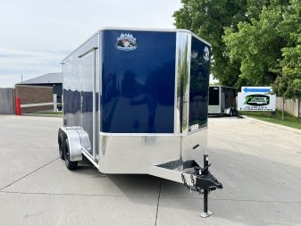 New 2026  Bighorn R&M 7x12+2’V Rear Ramp Enclosed Cargo Trailer TTrailersND.com