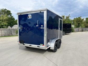 New 2026  Bighorn R&M 7x12+2’V Rear Ramp Enclosed Cargo Trailer TTrailersND.com