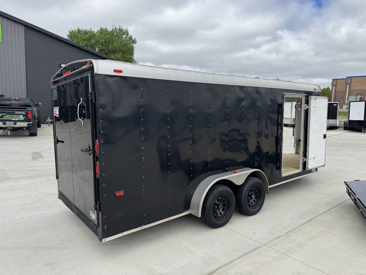 Used 2012 American Hauler 7x23 Drive Out Front Enclosed Rear Ramp Snowmobile Cargo Trailer