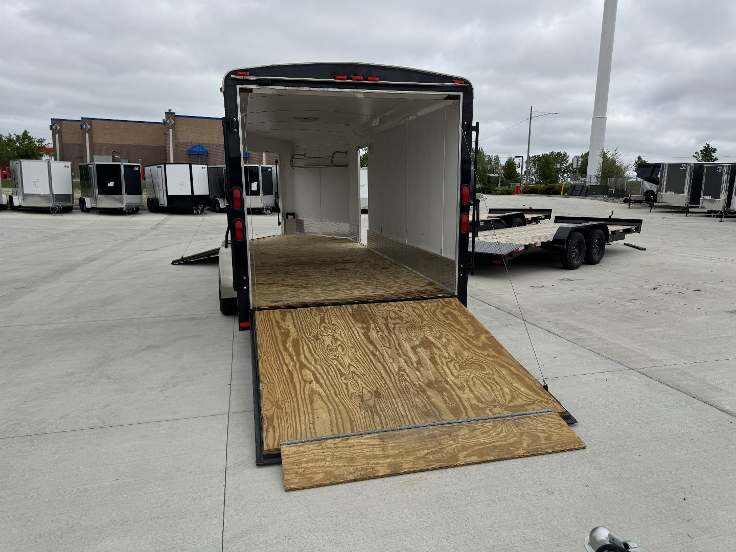 Used 2012 American Hauler 7x23 Drive Out Front Enclosed Rear Ramp Snowmobile Cargo Trailer