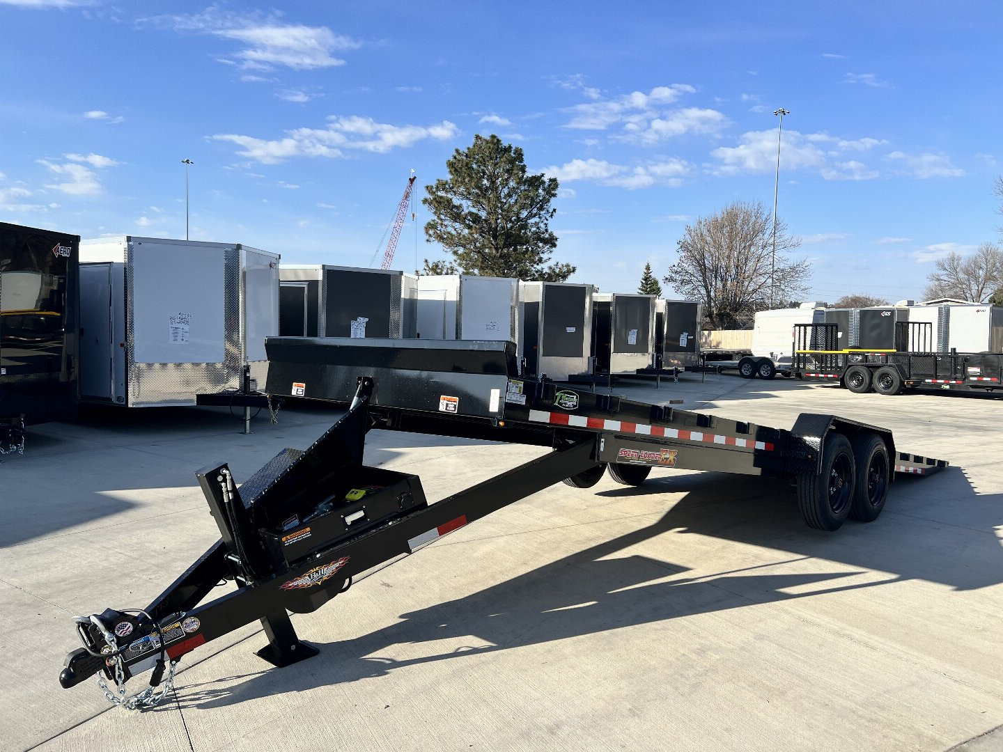 New NEW 2025 HEAVY DUTY H&H Speedloader 26’ POWER TILTbed flatbed Trailer 2-8000 lb axles =16K, 18 Ply TIRES