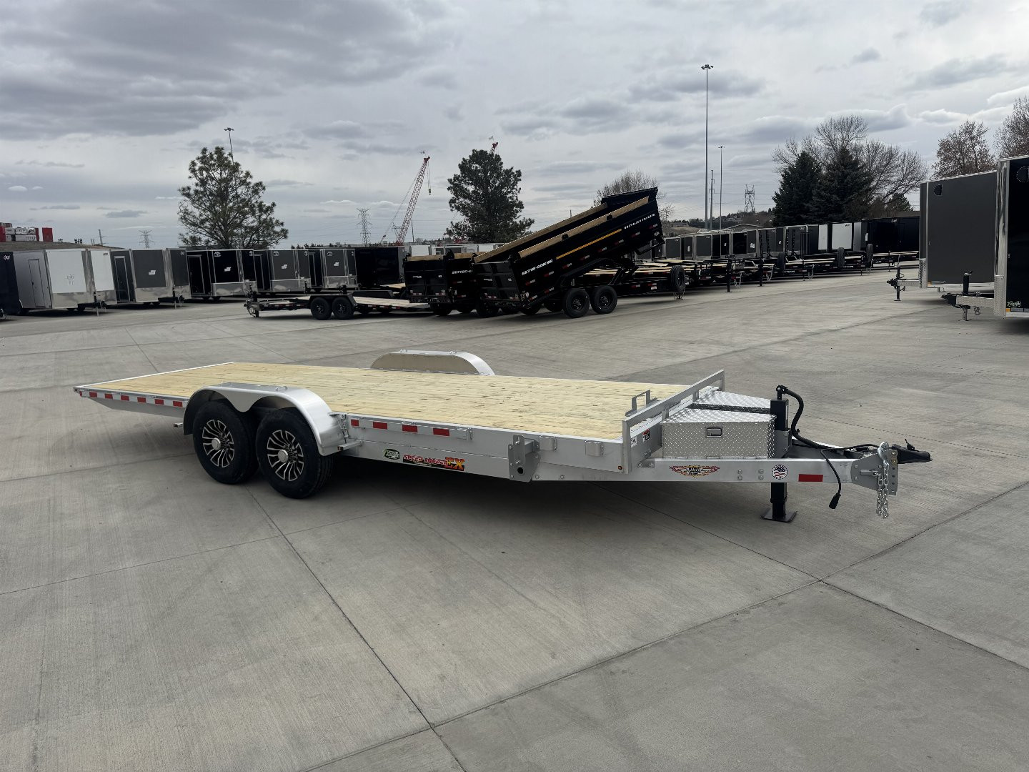 New NEW 2025 H&H Speedloader ALUMINUM 22’ POWER TILTbed flatbed Trailer 2-7000 lb axles =14K