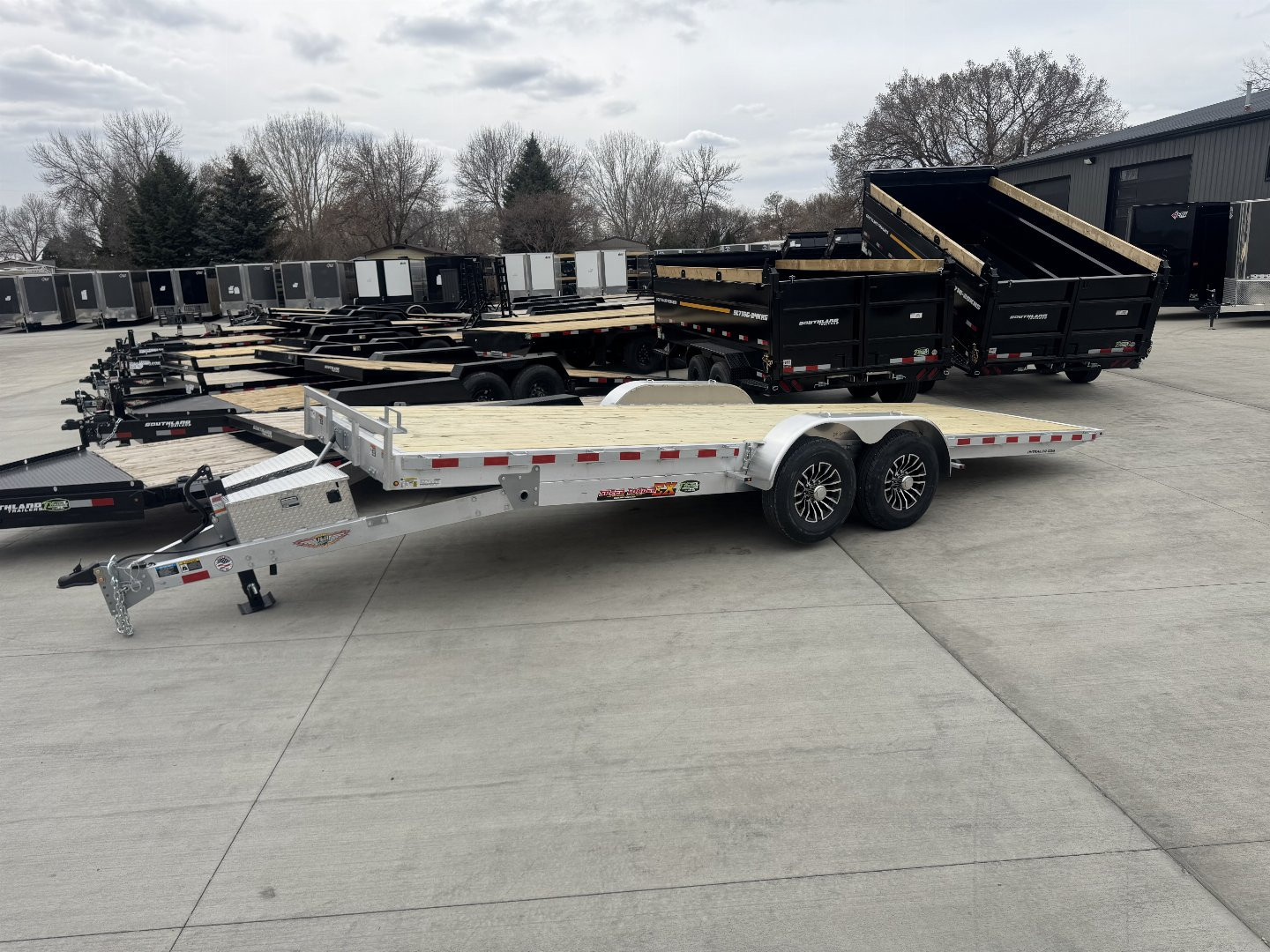 New NEW 2025 H&H Speedloader ALUMINUM 22’ POWER TILTbed flatbed Trailer 2-7000 lb axles =14K