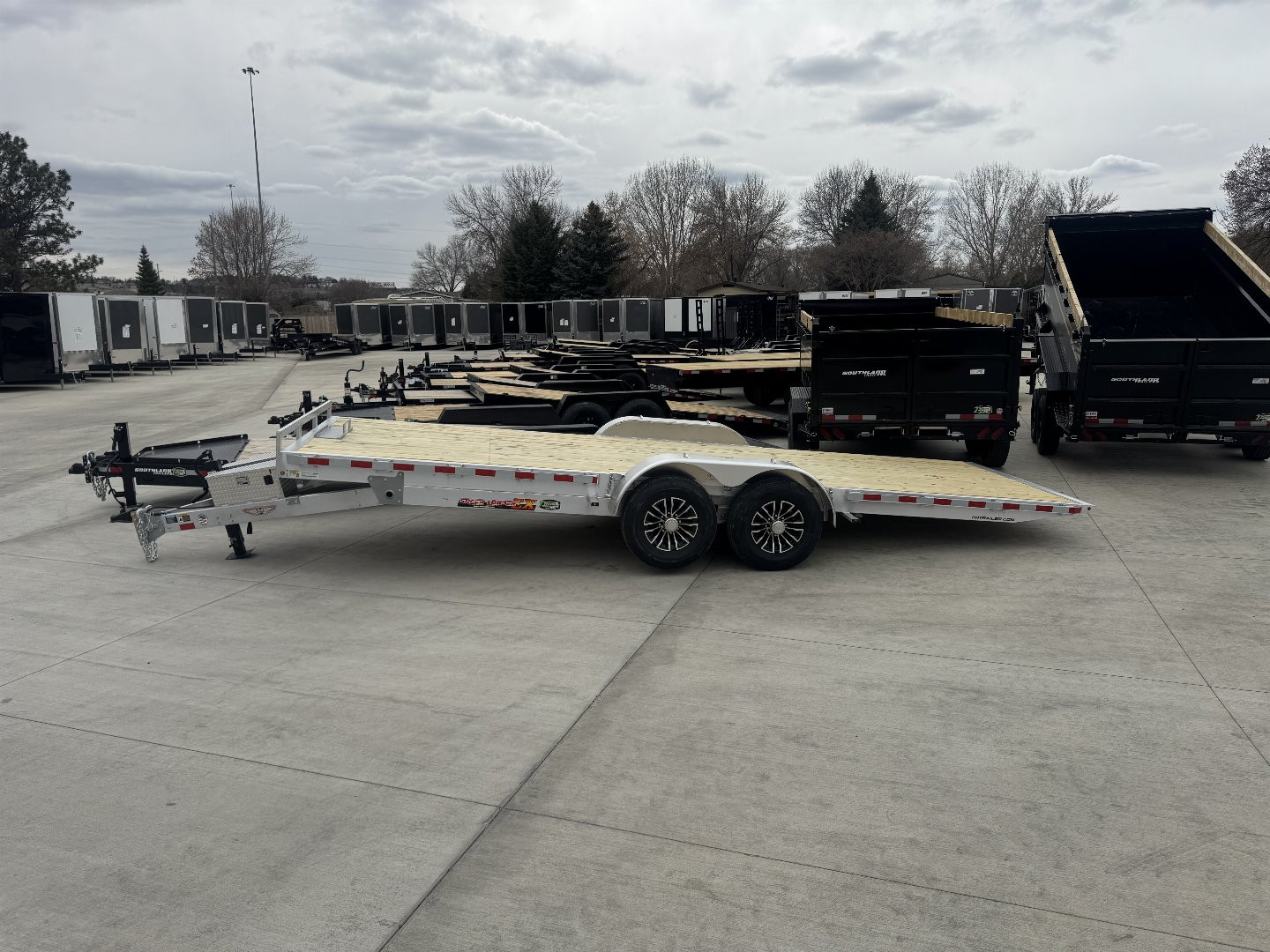 New NEW 2025 H&H Speedloader ALUMINUM 22’ POWER TILTbed flatbed Trailer 2-7000 lb axles =14K